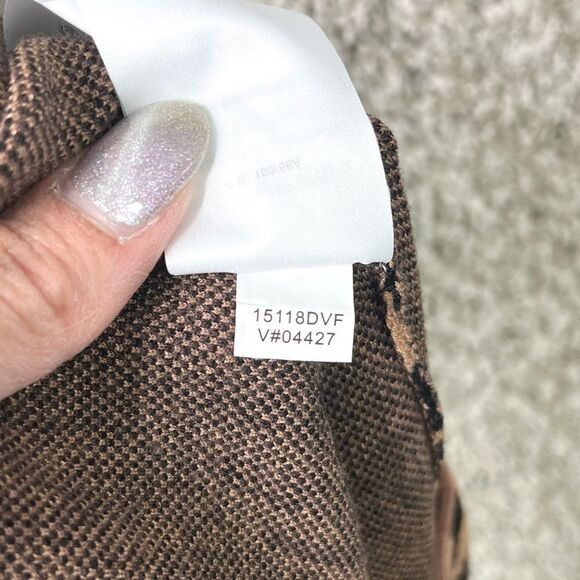 Diane Von Furstenberg Pants Women’s S Leopard Print High Rise Knit Straight Leg - Picture 6 of 9